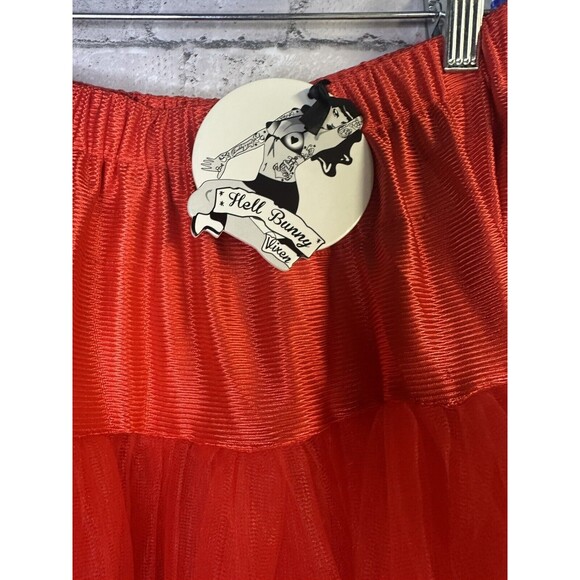 Hell Bunny RED PETTICOAT Retro NWT size XS-M 1950s, 60s Pin Up/ 21"  Long - Picture 3 of 5